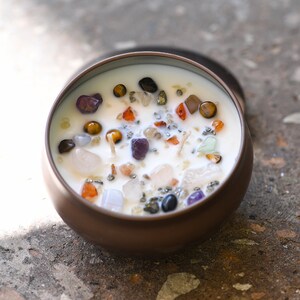 Blessings Crystal Candle - All-in-One Energy Healing | Manifestation & Chakra Balance | Spiritual Gift for Positive Vibes and Meditation