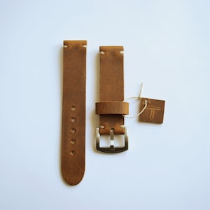 Premium Horween Cognac Braun Uhrenarmband aus Vollrindleder