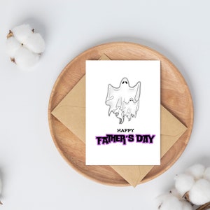 Tarjeta del Día del Padre, Tarjeta digital imprimible, Regalo del Día del Padre, Tarjeta de diseño fantasma, Descargable e Imprimible