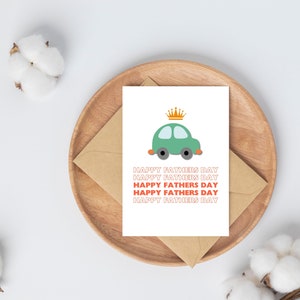 Tarjeta del Día del Padre, Tarjeta digital imprimible, Regalo del Día del Padre, Tarjeta de diseño de coche, Descargable e imprimible