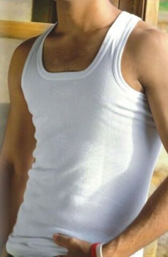 Men s Slim Fit Vest Ribbed 100 Cotton Gym Tank Muscle Athletic Top Fitted Vests Etsy UK