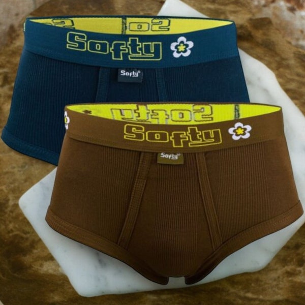Men's Briefs RIB fabric Underwear 100% Cotton Multicolor Briefs Pack of 2