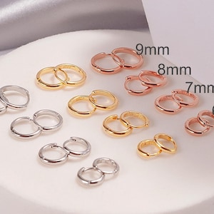 Minimalist Huggie Hoop Earrings, 925 Sterling Silver and Gold Hoop Earring Set, Cartilage Hoops, Second Piercing Earrings(E0238)