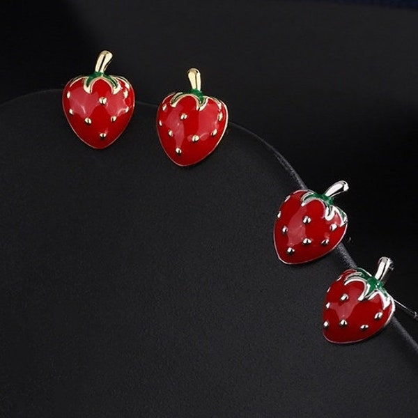 Strawberry Earrings Etsy