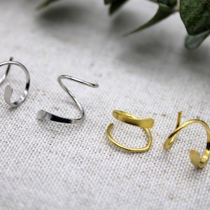 Unique Spiral Hoop Earrings, Twist Hoop Earrings, Gold and Silver Hoop Earrings, Minimalist Hoop Earrings, Gift for Her (E0051)