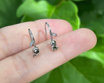 925 Sterling Silver Tulip Dangle Earrings, Flower Dangle Earrings, Bridesmaid Gifts, Gift for Her(E0140)