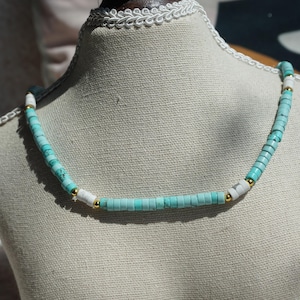 Turquoise Necklace Blue Necklace Beach Jewelry Beaded Necklace Layered Necklace Boho Necklace Gift for Her