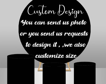 Customize Round Backdrop,Personalize Children Birthday Party Banner Background Photo Studio,send us photo to design