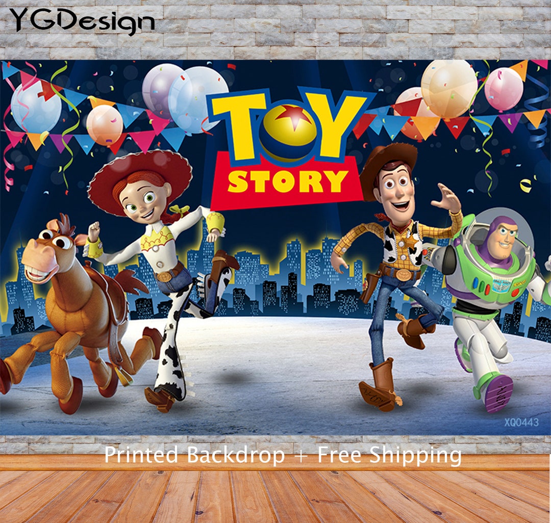 Toile De Fond Photo Anniversaire Toy Story - Rond - Décoration Fête Garçons - Neuf Sous Emballage