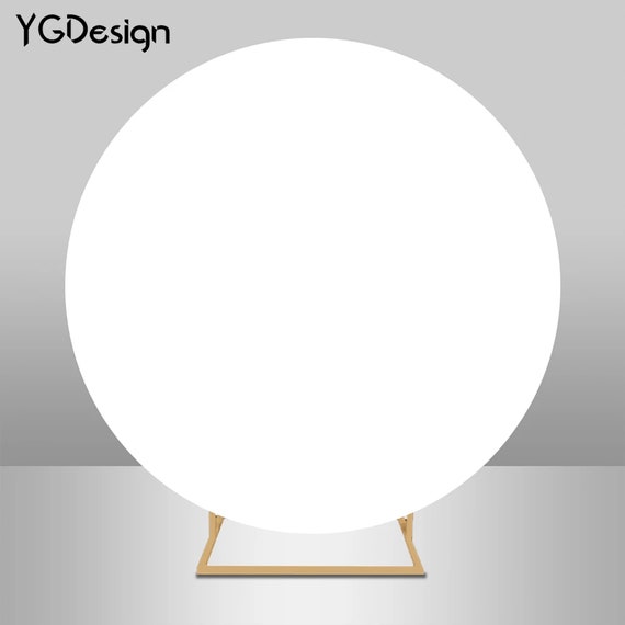 Round Backdrop Covers Circle Background White Solid Color Etsy