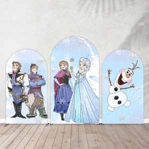 Winter Gefrorene Geburtstagsparty Dekoration Bogen Backdrop, Prinzessin Ann Elsa gewölbte Wand Hintergrund, Olaf Baby Shower Party Banner