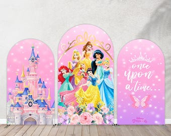 Princess Birthday Arch Backdrop Cover, Jasmine, Snow White Party Decor