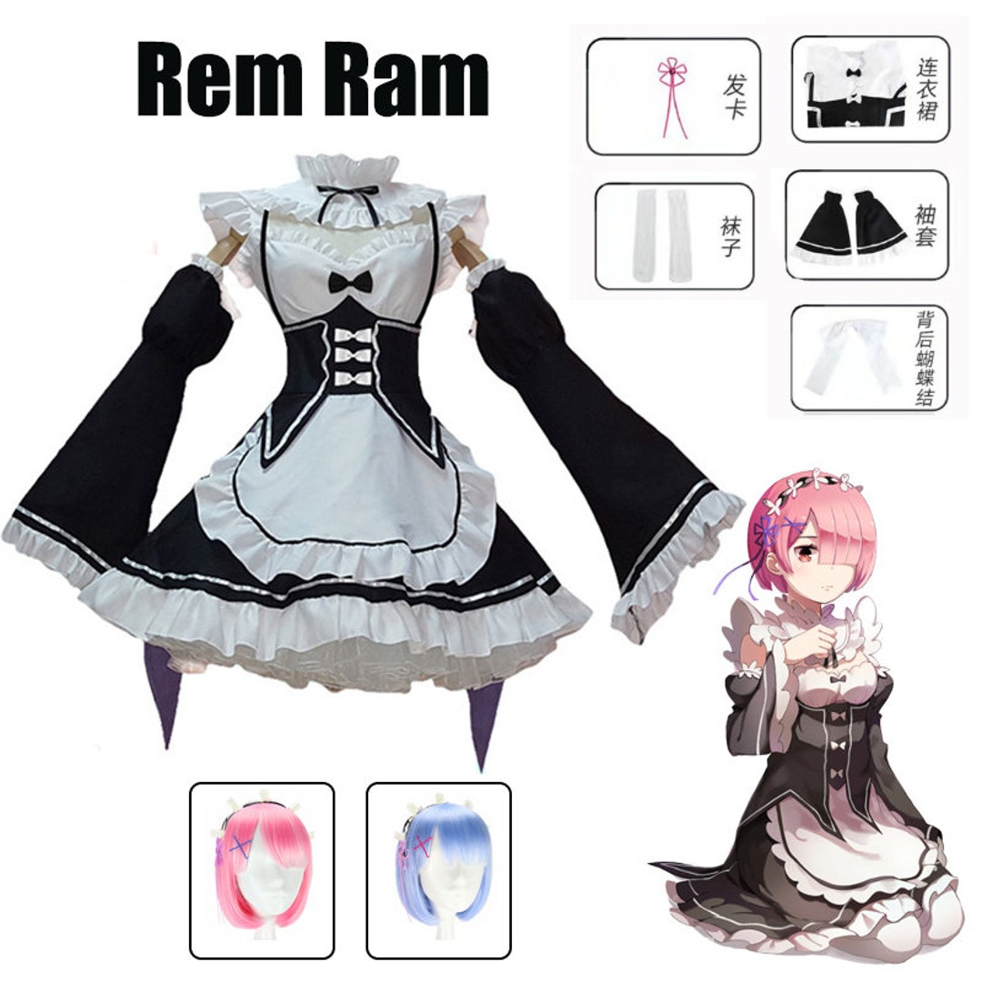 Ram Rem Costume Cosplay and Wig Full Set Etsy