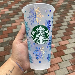 Holographic Snowflakes Reusable 24oz Cold Cup