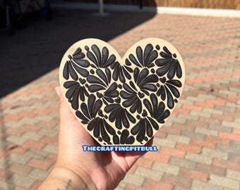 Talavera Inspired Heart Pen Holder
