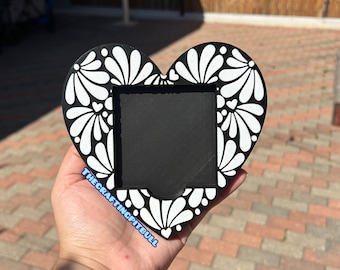 Talavera Inspired Heart 3D Printed Note Pad Holder