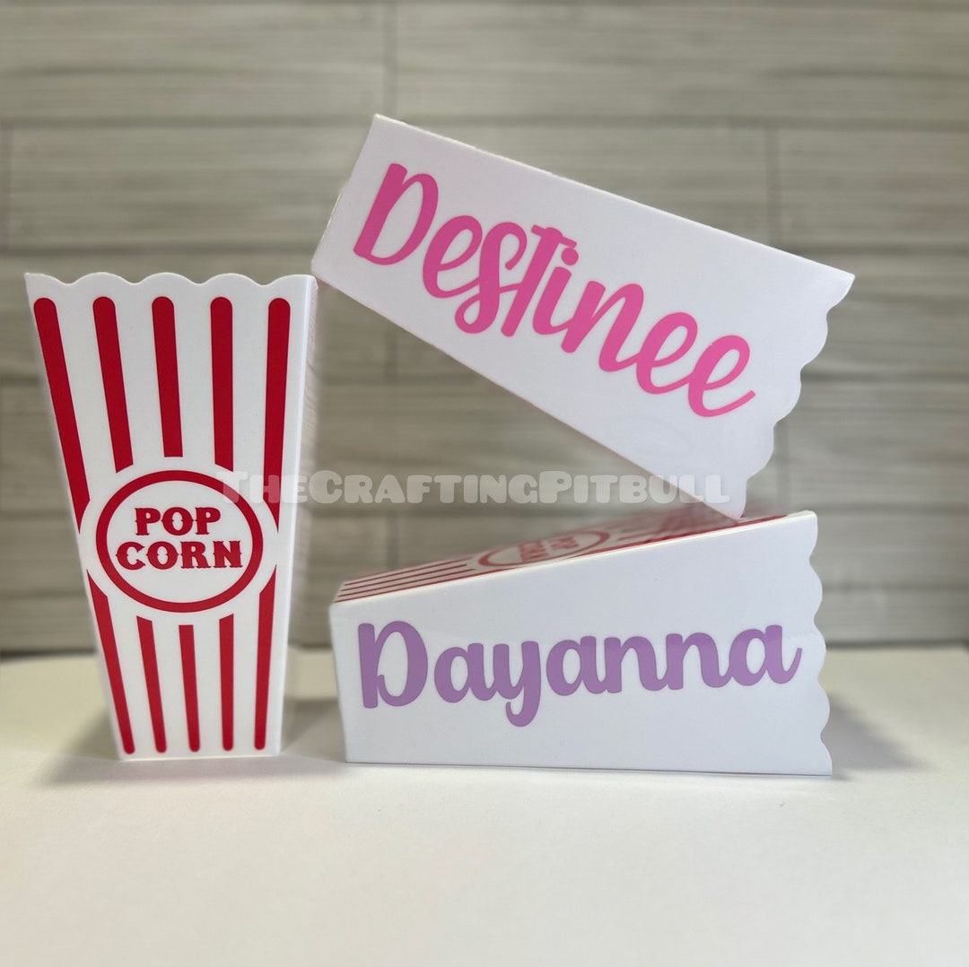 Personalized Popcorn Bucket Party Favor for Birthdays Reusable Popcorn