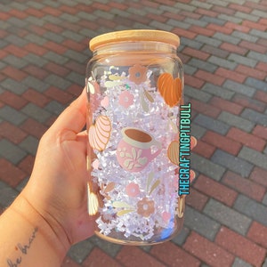 Cafecito y Chisme Concha 16oz Glass Can Cup