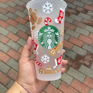 Personalized Christmas Gingerbread 24oz Reusable Cold Cup