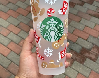 Personalized Christmas Gingerbread 24oz Reusable Cold Cup