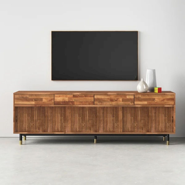 Solid Wood Tv Stand Etsy