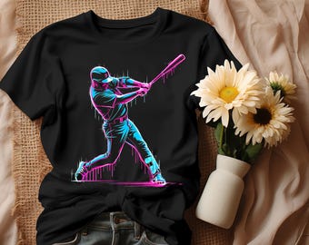 Baseboll Svg & PNG-filer, basebollspelare Clipart Silhuett Vektorbild, Bat SVG T-shirt Design, Baseboll Bat Sport svg