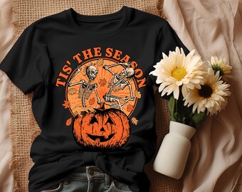 Funny Skeleton Halloween Png, Tis The Season Png, Spooky Season Png, Retro Fall Sublimation Png, Autumn Shirt Png, Fall Shirt, Halloween Png