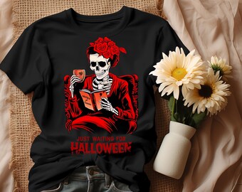 Just Waiting For Halloween PNG , Sublimation Design, Urban Graphics, Digital Gamer, Gaming Lover,Streetwear Art For T-shirt,