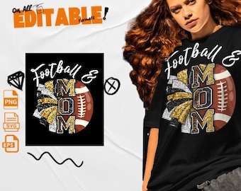 Football And Cheer Mom SVG PNG, Football Mom Png svg, Cheer Mom Shirt Svg png, Football Svg, Cheer Mom Svg, Football Shirt Svg, Game Day