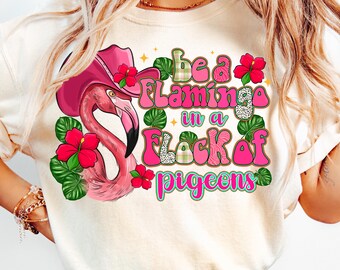 Diseño divertido de flamenco para sublimación: PNG de verano (descarga digital)