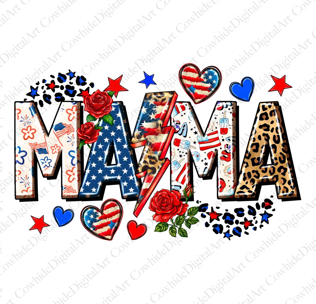 American Mama Png Sublimation Design, 4th of July Png, USA Mom Png ...