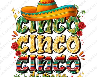 Cinco de Mayo PNG, projekt sublimacji meksykańskiej Fiesta (pobieranie cyfrowe)