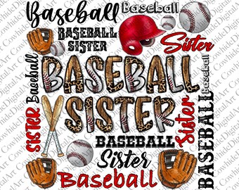 Léopard Baseball Sister Sublimation Design (PNG)