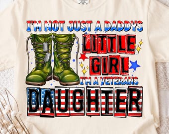 Veteran's Daughter PNG: American Flag, Army Boots (Digital Download)