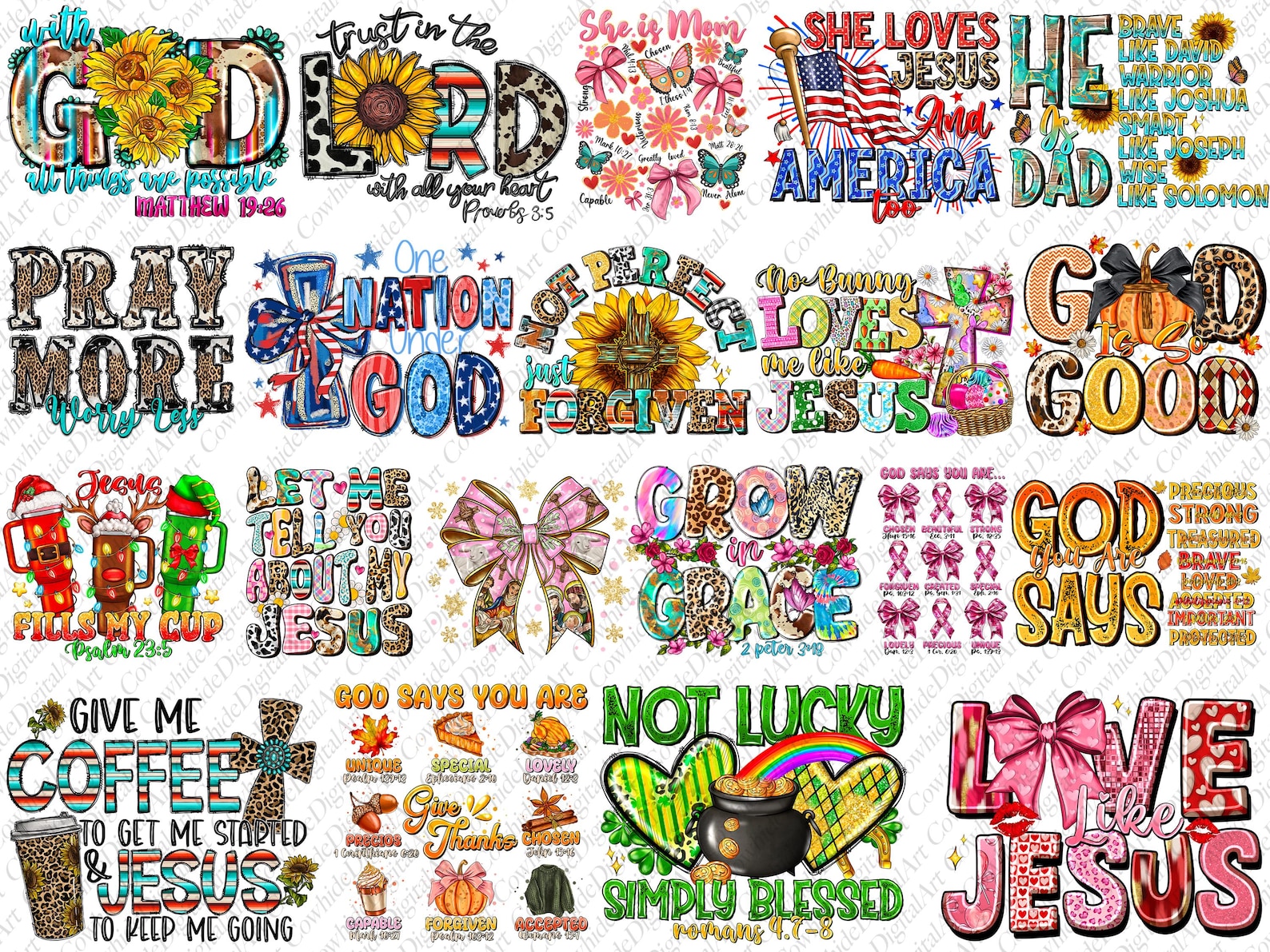 180+ Christian PNG Bundle, Religious Faith Quotes, Bible Verse Clipart ...