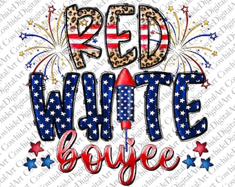 Western Red White Boujee Png, 4th Of July Png, Usa Flag Png, Firework Png, Western American Design Png, Usa Png Digital Downloads