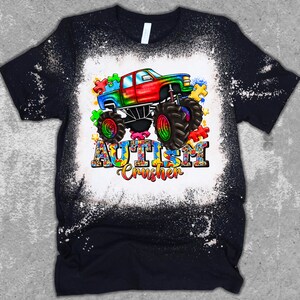 Autism Awareness Monster Truck PNG, Puzzle Sublimation Design (Digital Download) image 2