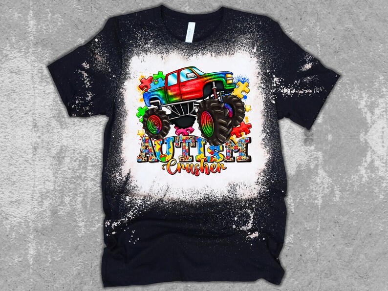 Autism Awareness Monster Truck PNG, Puzzle Sublimation Design (Digital Download) image 2