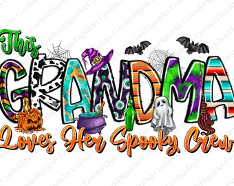 Grandma Spooky Crew Halloween PNG, Sublimation Design (Digital Download)