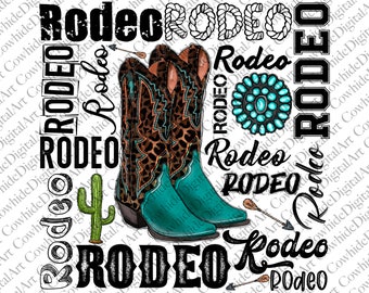 Cowboy Boots Rodeo PNG Sublimation Design (Digital Download)
