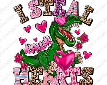 Valentine Dinosaurier PNG, Kinder Dino Design (digitaler Download)