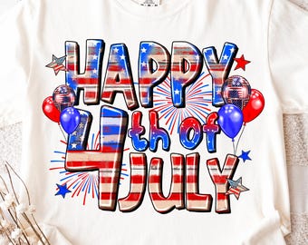 Glückliche 4. Juli US Flagge Familie PNG (Digitaler Download)