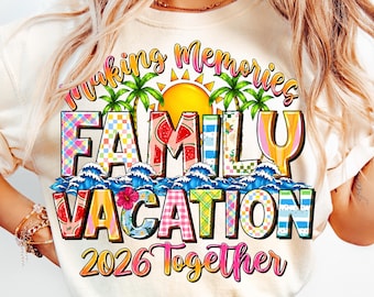 Familienurlaub 2026 PNG, Strand Sommer Design (Digitaler Download)