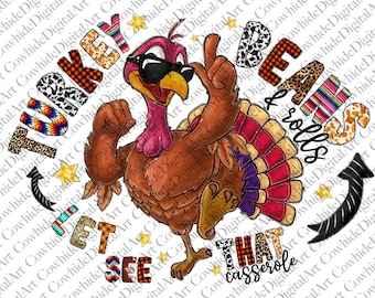 Thanksgiving Turkey PNG, Funny Cartoon Design (Digital Download)