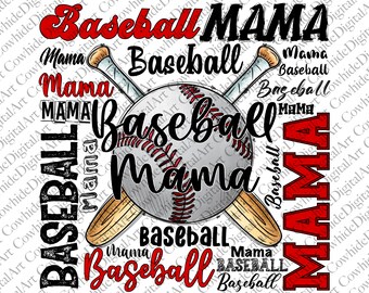 Baseball Mama PNG Clipart: Sublimeringsdesign (digital nedladdning)