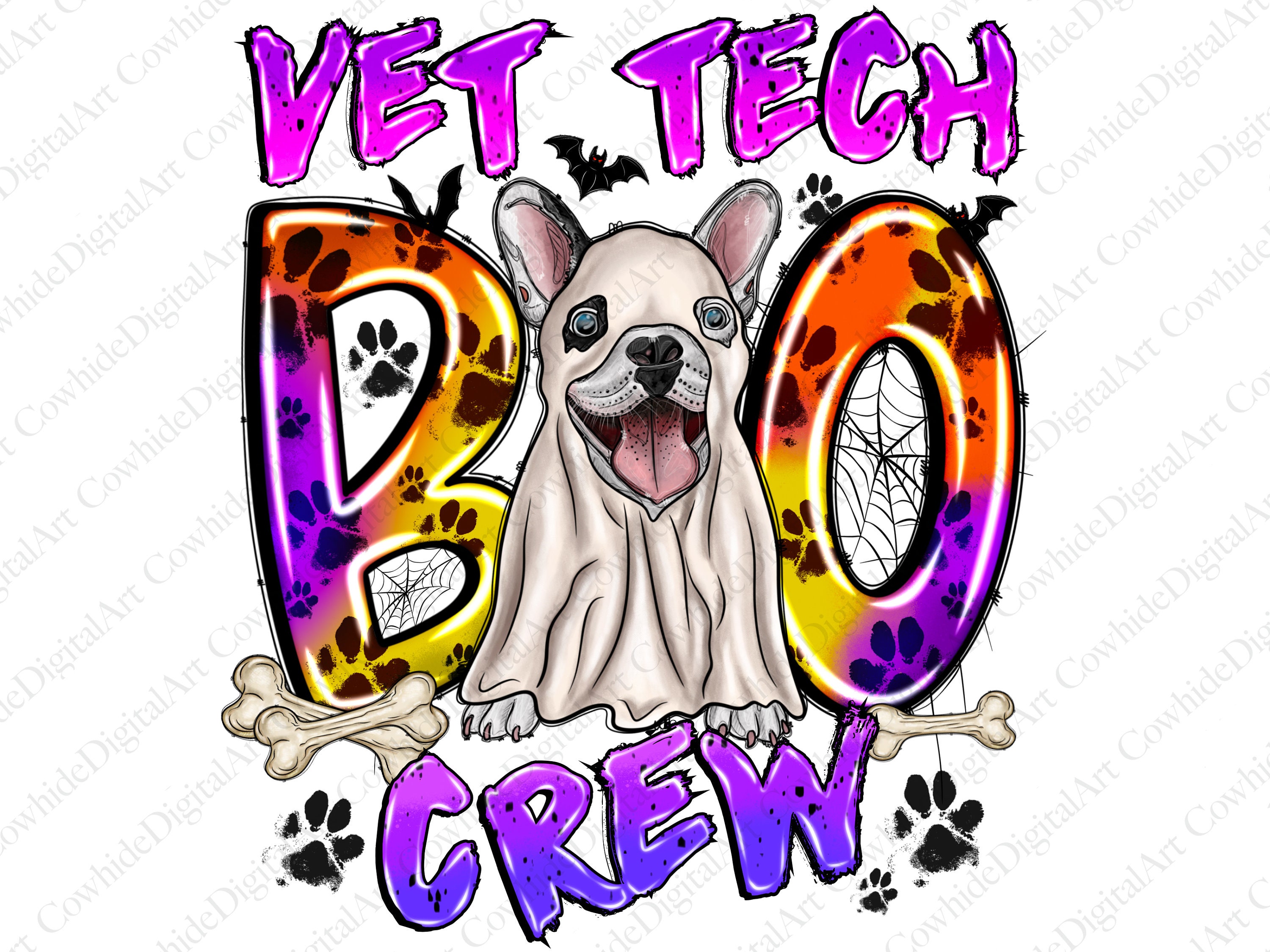 The Tech Boo Halloween Vet Tech Boo Crew PNG, Spooky Dog Sublimation (digital ...