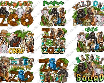 Zoo Bundle Png, Zoo Crew Png, Zoo Crew 2023, Let's Go To The Zoo Png, Zoo Vibes Png, Safari Squad png, Sublimation Designs, Digital Download