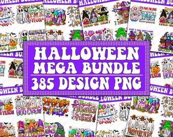 Retro Halloween PNG Bundle, Spooky Fall Designs (Digital Download)