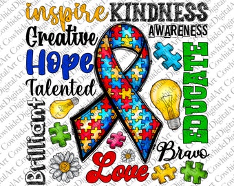 Autism png sublimation design download, Autism Awareness png, puzzle hearts png, sublimate designs download, Western png