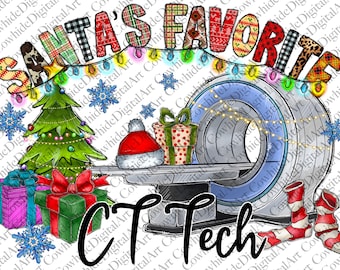 Santa's Favorite CT Tech Christmas PNG, Sublimation Design (Digital Download)